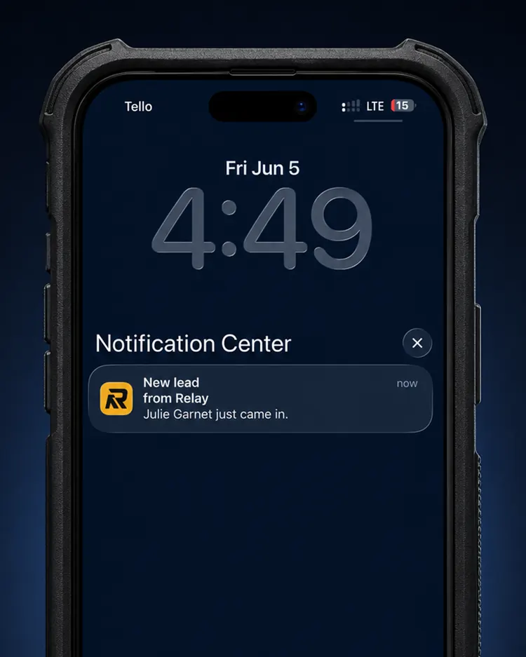 A new lead pings your phone the second it lands.