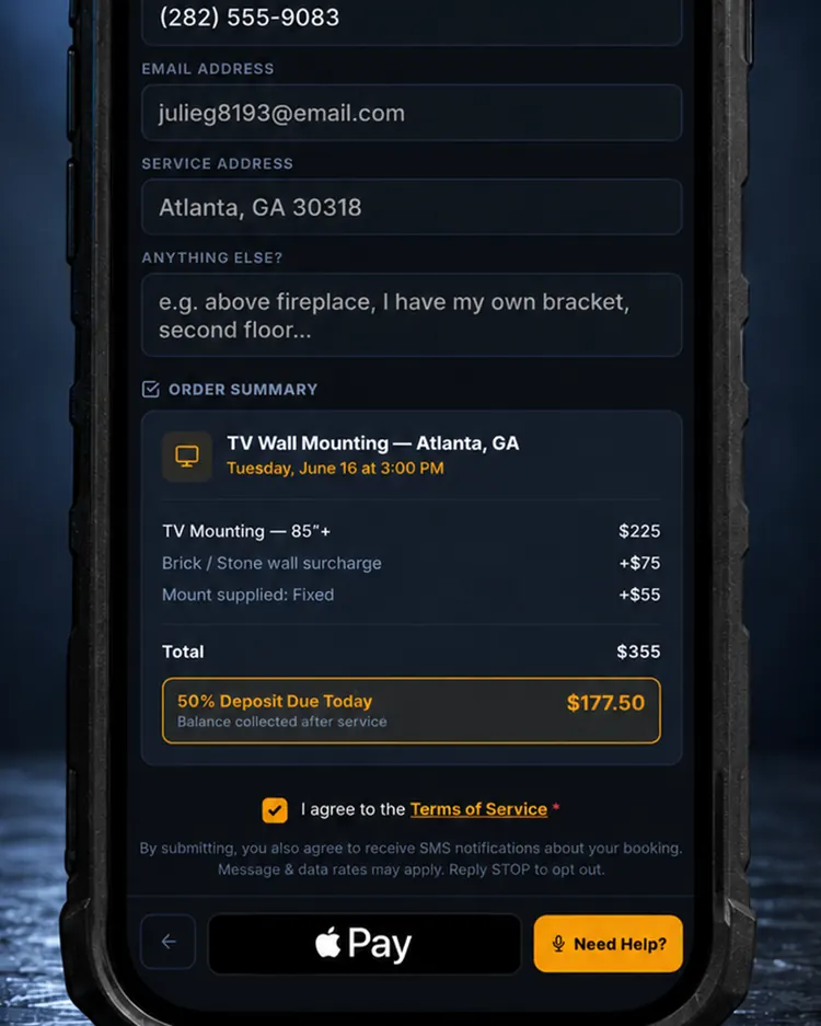 Customers book and pay a deposit — on your own account.