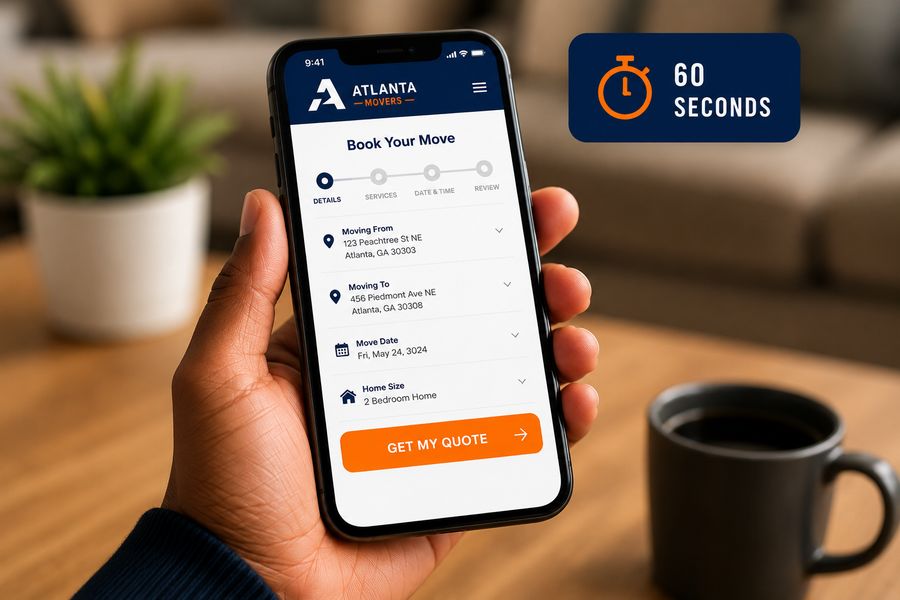 Booking screen on phone